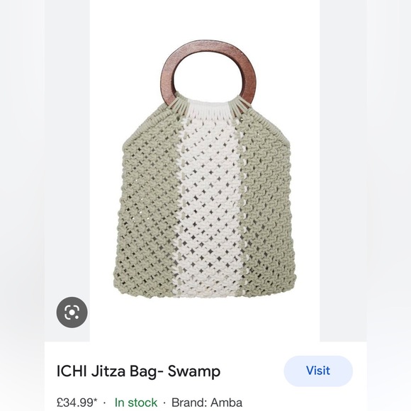 Woven Ichi Bag with Wooden Handle - Picture 1 of 7